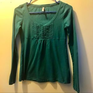 Gap Teal Green LS Baby Doll Shirt
